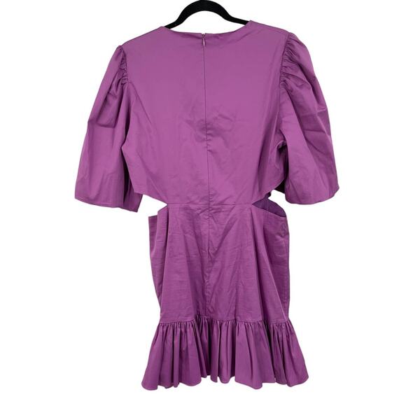 Veronica Beard dress Iker Puff Sleeve Cutout minidress purple size 14 - Picture 5 of 6